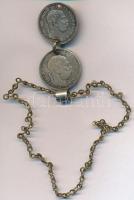 1895-1915. 1K Ag (2x) összefűzve, fém láncon T:3