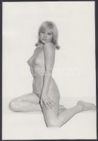 cca 1970 Szöszi kacér fényképei, 3 db finoman erotikus fénykép, 15x16 cm és 24x12 cm között / cca 1970 3 erotic photos, 15x16-24x12 cm