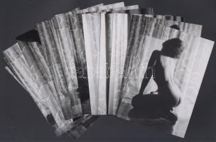cca 1975 Fotósorozat egy szállodából, 13 db finoman erotikus fénykép, korabeli negatívról készült modern nagyítás, 13x9 cm / cca 1975 13 erotic photos, 13x9 cm