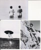 cca 1970 Régi képek új konstellációban, 13 db finoman erotikus fénykép, korabeli negatívról készült ...