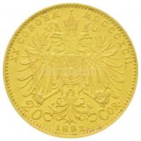 Ausztria 1892. 20K Au "Ferenc József" (6,77g/0.900) T:2
Austria 1892. 20 Corona Au "...