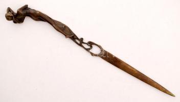 Szecessziós levélbontó, réz, jelzett (Duval), / Art nouveau bronze letter-opener 26 cm