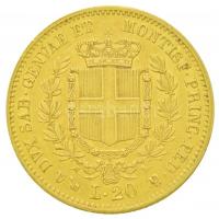 Olasz Államok / Szardínia 1858P 20L Au ""II. Viktor Emánuel (6,42g/0.900) T:2 ph.
Italian...