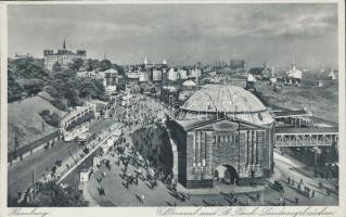 Hamburg, Elbe tunnel, St. Pauli Piers, tram, ship (EK)