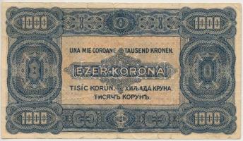 1923. 1000K "8 FILLÉR - NYOLC FILLÉR" felülnyomással T:III kisebb szakadások