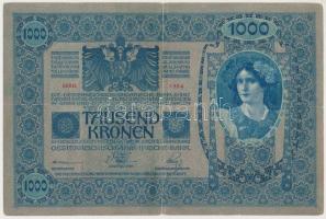 1902. 1000K piros "MAGYARORSZÁG" felülbélyegzéssel T:III ragasztónyom