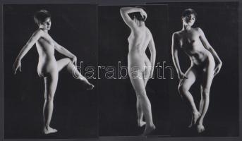 cca 1975 Táncvarázs, 9 db finoman erotikus fénykép, korabeli negatívról készült modern nagyítás, 13x8 cm / cca 1975 9 erotic photos, 13x8 cm