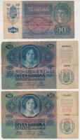 1912. 100K (2x), egyik piros "Magyarország" felülbélyegzéssel + 1913. 20K (3x) + 1914. 50K...