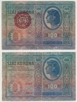 1912. 100K (2x), egyik piros "Magyarország" felülbélyegzéssel + 1913. 20K (3x) + 1914. 50K...