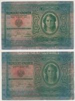 1912. 100K (2x), egyik piros "Magyarország" felülbélyegzéssel + 1913. 20K (3x) + 1914. 50K...