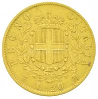 Olaszország 1862. 20L Au ""II. Viktor Emánuel (6,43g/0.900) T:2-
Italy 1862. 20 Lire Au &...