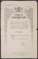 1912 Díszes k.u.k. őrnagyi kinevezés Hazai Samu honvédelmi miniszter aláírásával / Decorative appointing warrant with the signature of the Minister of War