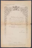 1912 Díszes k.u.k. dícsérő elismerés Hazai Samu honvédelmi miniszter aláírásával / Decorative warrant with the signature of the Minister of War