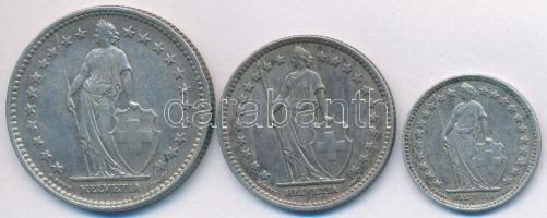 Svájc 1908. 2Fr Ag + 1914. 1Fr Ag + 1944. 1/2Fr Ag T:2,2-
Switzerland 1908. 2 Francs Ag + 1914. 1 F...