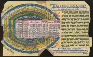 cca 1900 Kis vegyes nyomtatványok: örök kalendárium, fotók, levél, Munkácsy festményről készült fénn...