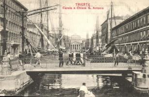 Trieste, Canal e Chiesa S. Antonio / canal, church, ships