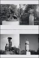 cca 1960 Szobrok Kőbányán, Keveházi János hagyatékában őrzött 9 db negatívról készült mai nagyítások, képméret 10x10 cm, 10x15 cm-es fotópapíron