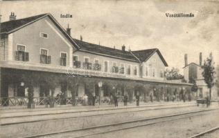 India, Indija; vasútállomás / railway station (ázott / wet damage)