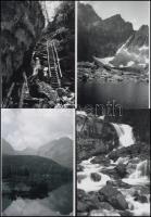 cca 1940 Magas-Tátra, Matheisel József ((1908-1961) rozsnyóbányai fényképész hagyatékában őrzött 12 db negatívról készült mai nagyítások, 9x13 cm / High Tatras, 12 modern copies of vintage photos, 9x13 cm