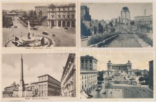 60 db RÉGI városképes képeslap, nagyrészt használatlan, főleg Róma, sárga képeslapberakóban, vegyes ...