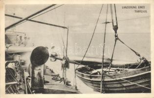 Lanzierung eines Torpedos / WWI K.u.K. Launching of a torpedo