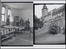 cca 1950 Katonai szolgálat emlékei, Lillafüred és Répáshuta közeli képek, 4 db korabeli negatívról készült mai nagyítások, 13x10 cm