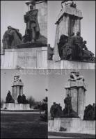 cca 1940 Budapest, Tisza István szobra, emlékműve, 4 db negatívról készült mai nagyítások, 13x9 cm