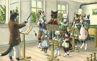 Cats in school, music lesson; Max Künzli edition No. 4757