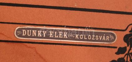 cca 1910 Dunky Elek kolozsvári műtermében készült családi fotó, festett háttér előtt, 24x30 cm, kart...