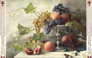 Fruits, still life, T.S.N. serie 473 No. 4, s: Mary Golay (EK)