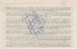 1941. "47. Magyar Királyi Osztálysorsjáték" 1. osztály 1/4 sorsjegye bélyegzésekkel T:III