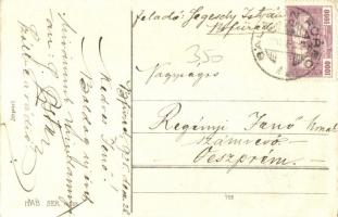 New Year art postcard, lady, gentleman, HWB Ser. 12886. Art Nouveau litho (EK)