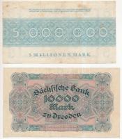 Németország / Weimari Köztársaság / Drezda 1923. 10.000M + 5.000.000M T:III
Germany / Weimar Republ...