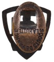 Franciaország DN Cserkész gomblyukjelvény hátoldalán "SCOUTS DE FRANCE - LA HUTTE" felirat...