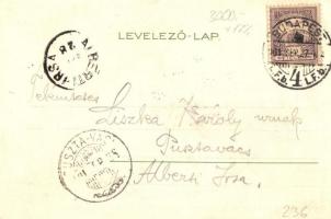 Bor, Dal, Szerelem XVII. c. / Baroque couple, horse, wine art postcard, litho