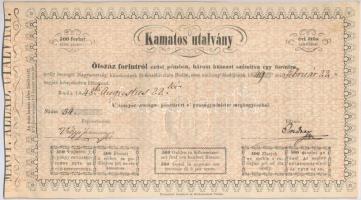 1848. 500Ft "Kamatos Utalvány" rózsaszín változat, kamatszelvény nincs, Endrey Endre saját kezű aláírásával T:I- Hungary 1848. 500 Forint "Interest Bearing Voucher" rose, no coupon, with autograph signature of Endre Endrey C:AU Adamo SGU6