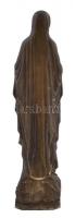 A lourdes-i Szűz Mária, fém szobor (belül üreges), "G. D. 38" jelzéssel, kopásnyomokkal, m...