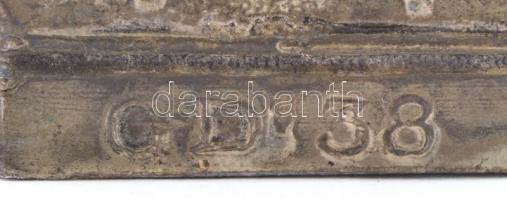 A lourdes-i Szűz Mária, fém szobor (belül üreges), "G. D. 38" jelzéssel, kopásnyomokkal, m...