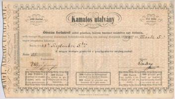 1848. 500Ft "Kamatos Utalvány" rózsaszín változat, kamatszelvény nincs, Endrey Endre saját kezű aláírásával T:I-,II Hungary 1848. 500 Forint "Interest Bearing Voucher" rose, no coupon, with autograph signature of Endre Endrey C:AU,XF Adamo SGU6