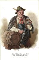 'Guter Wille führt zum Ziel: Trinke oft und trinke viel', Charakterköpfe No. 18., s: Peter Kraemer