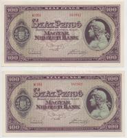 1945. 100P (2x) sorszámkövetők T:II szép papír