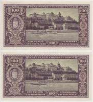 1945. 100P (2x) sorszámkövetők T:II szép papír