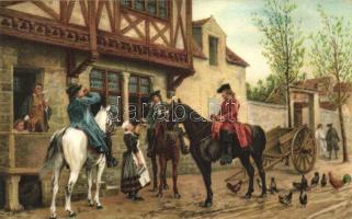 Rast vor dem Gasthaus, Stengel & Co. No. 29264 s: Jean-Louis-Ernest Meissonier, litho