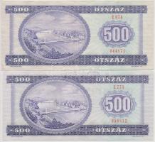 1990. 500Ft (2x) T:I-,III mindkettőnél ropogós papír