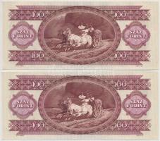 1992. 100Ft (2x) sorszámkövetők T:II mindkettőnél ropogós papír