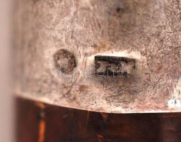 Ezüst (Ag.) fogantyús lovaglópálca, jelzett, h: 82 cm