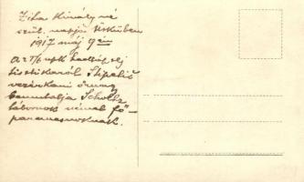 1917 Zita királyné születésnapja Üsküben, tábornokok találkozás; Stipelic vezérkari őrnagy, Schultz ...