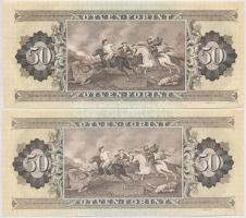 1989. 50Ft (2x) mindkettő nyomdai papírránccal T:I-,II mindkettőnél ropogós papír