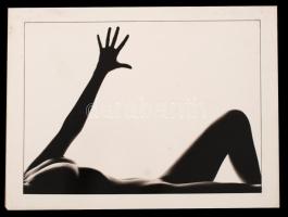 cca 1980 Pataki Zoltán: Akt, feliratozott vintage fotóművészeti alkotás farost lemezre kasírozva, 29x39 cm