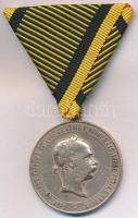 1873. "Hadiérem" aranyozott Br katonai érdemérem javított mellszalaggal T:3 Hungary 1873. "Military Medal" gilt Br medal with repaired ribbon C:F NMK 231.